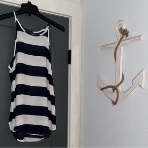 Cotton On Navy and White Striped Tank Top